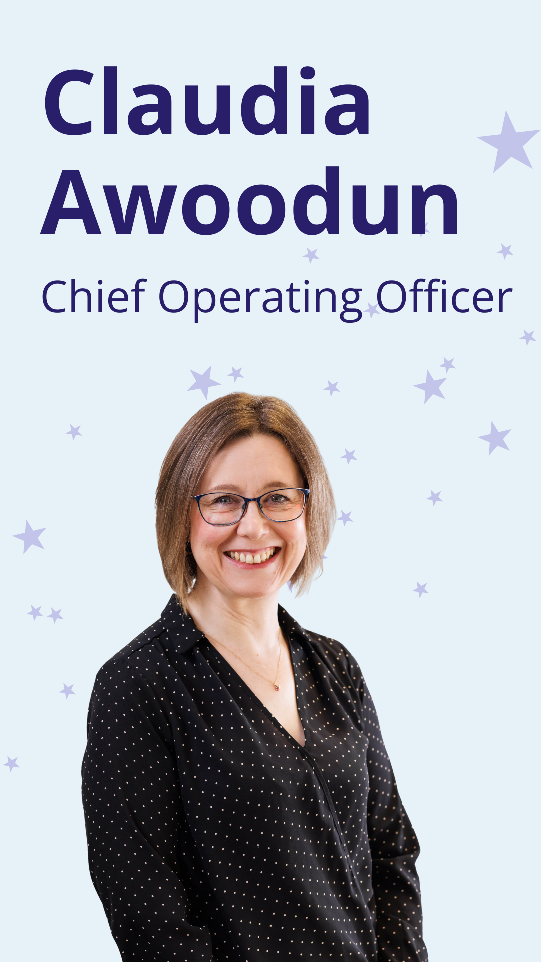Picture of Claudia Awoodun with wording: Claudia Awoodun, Chief Operating Officer