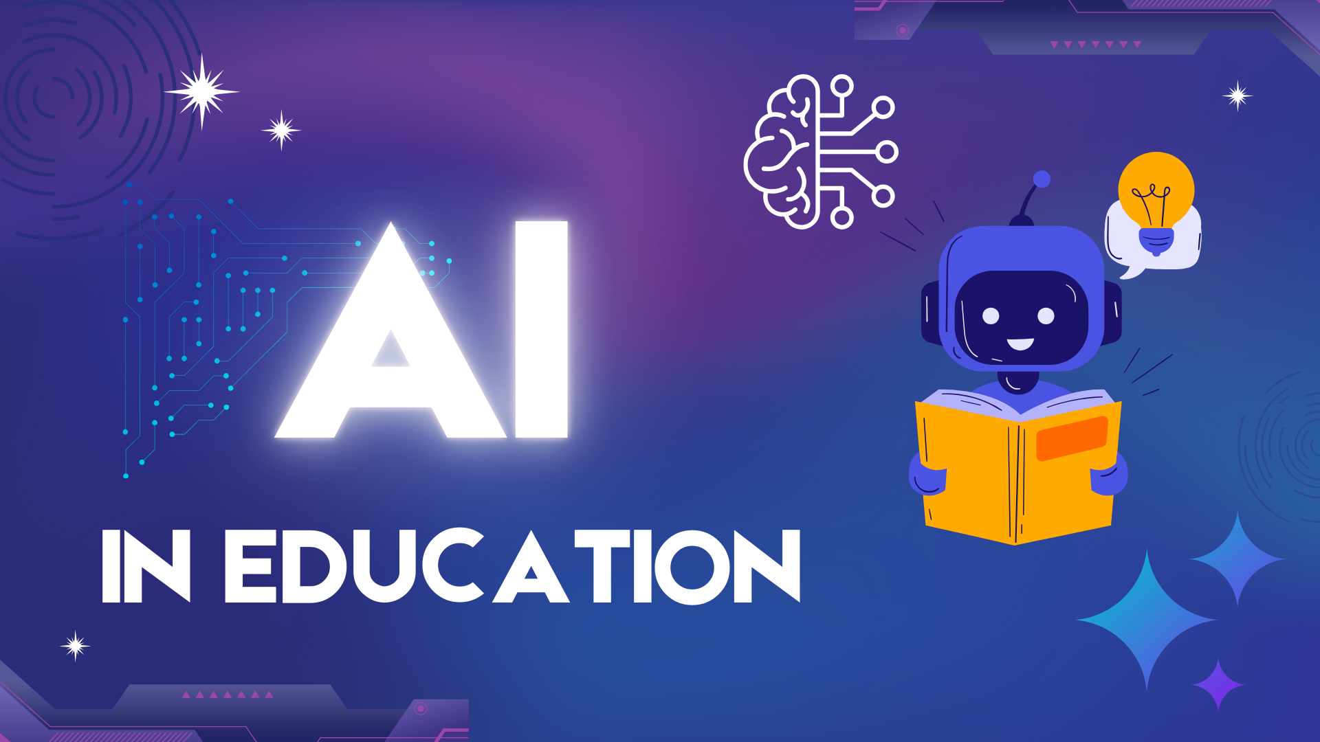 AI in education with AI icons across the whole image