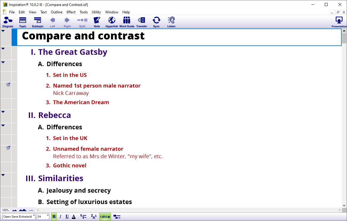 Outline View example